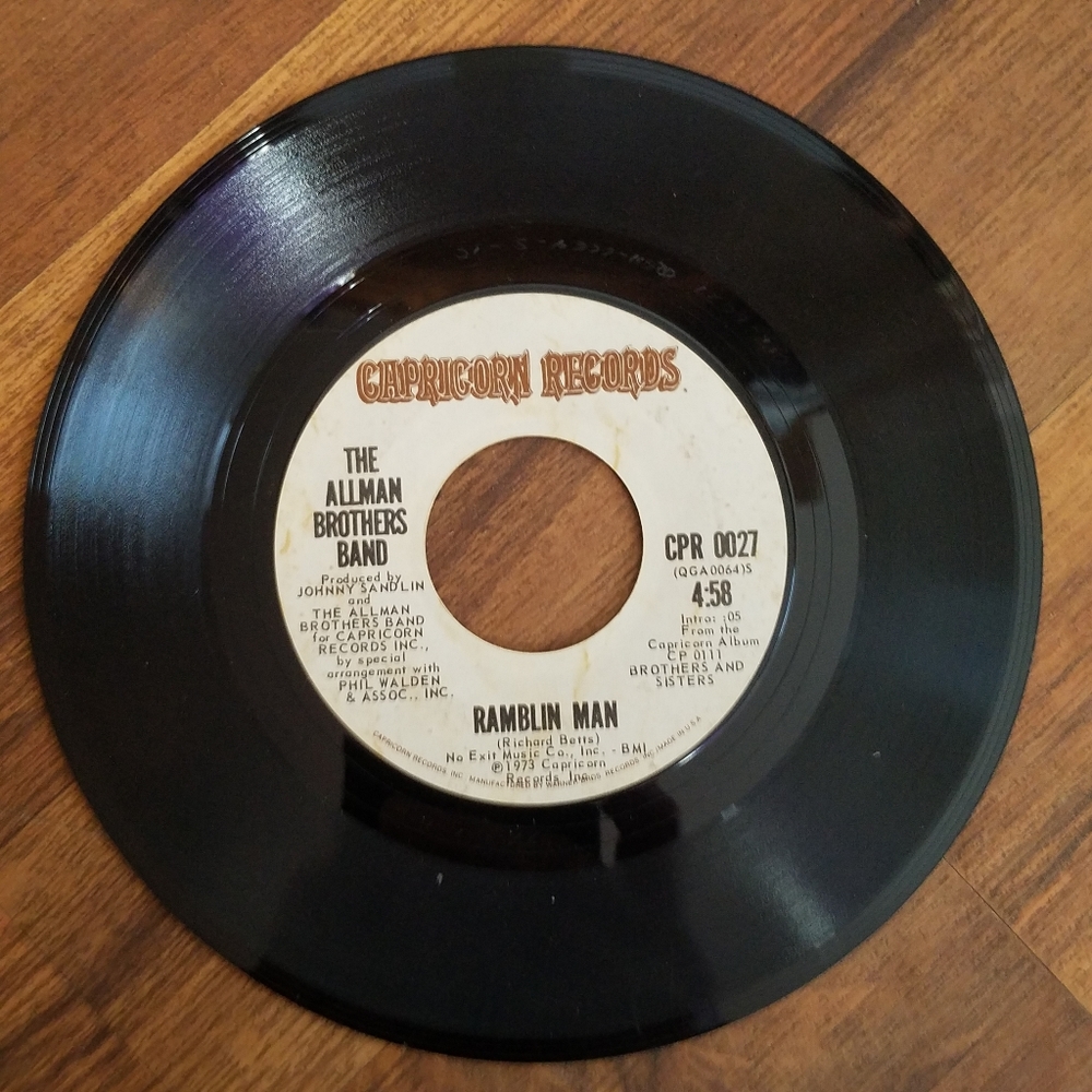 THE ALLMAN BROTHERS BAND RAMBLIN MAN - PONY BOY 45 RPM Q